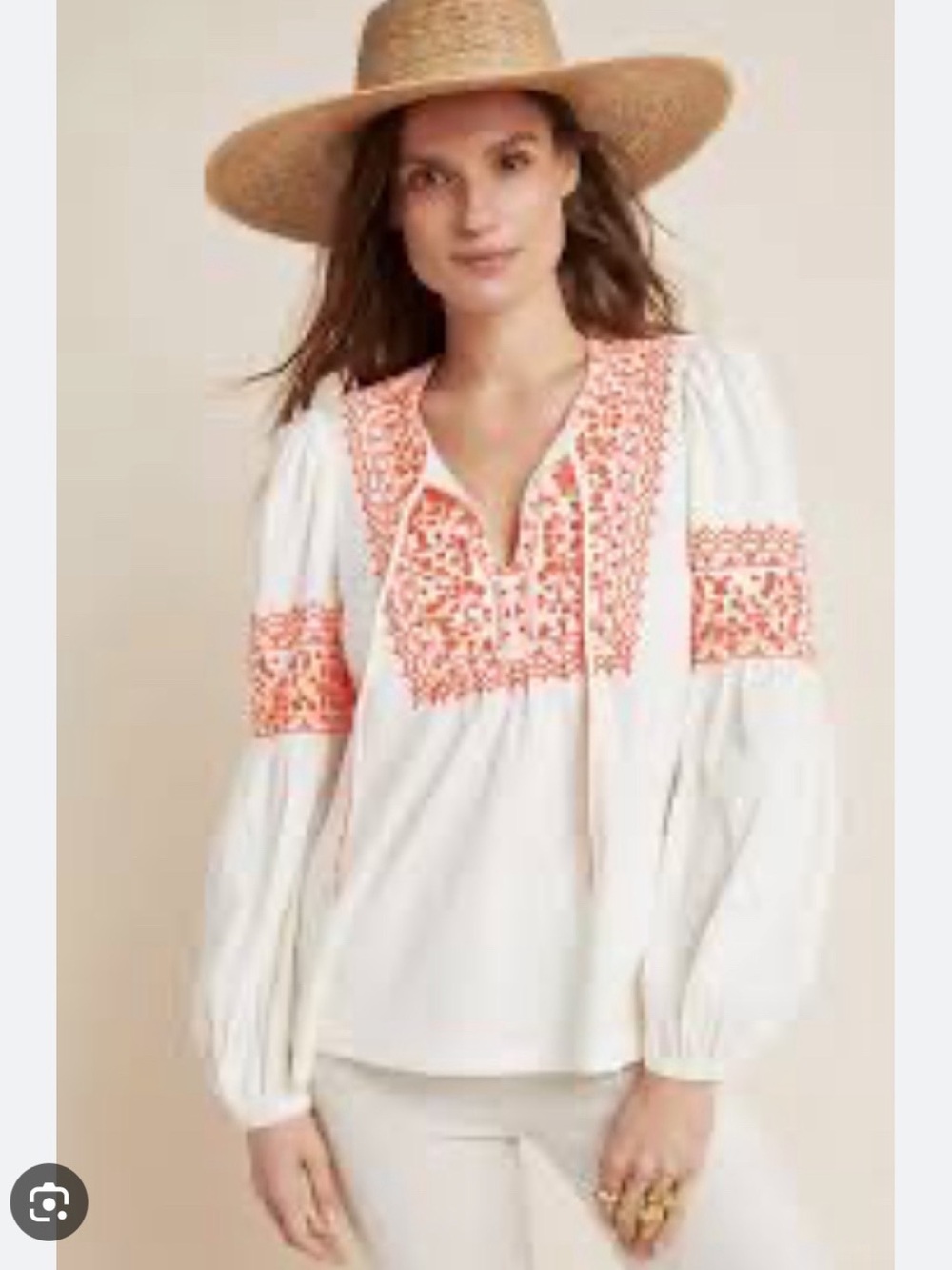 Maeve Anthropologie Louisa Embroidered Peasant Top XS fits Small